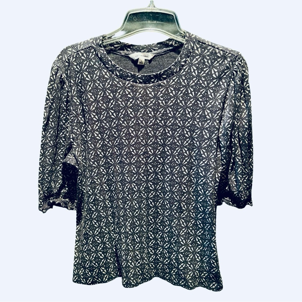 Lucky Brand Blue and White Geometric Blouse